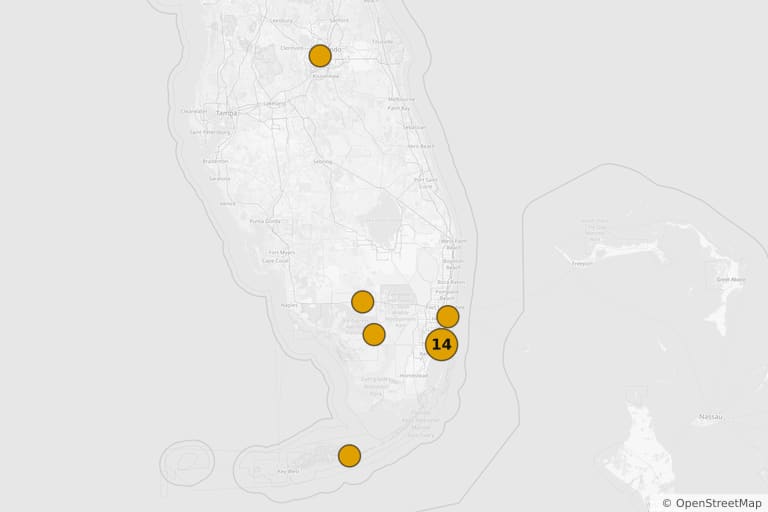 Mapa de los lugares de rodaje de 2 Fast 2 Furious: A todo gas 2 (2003)