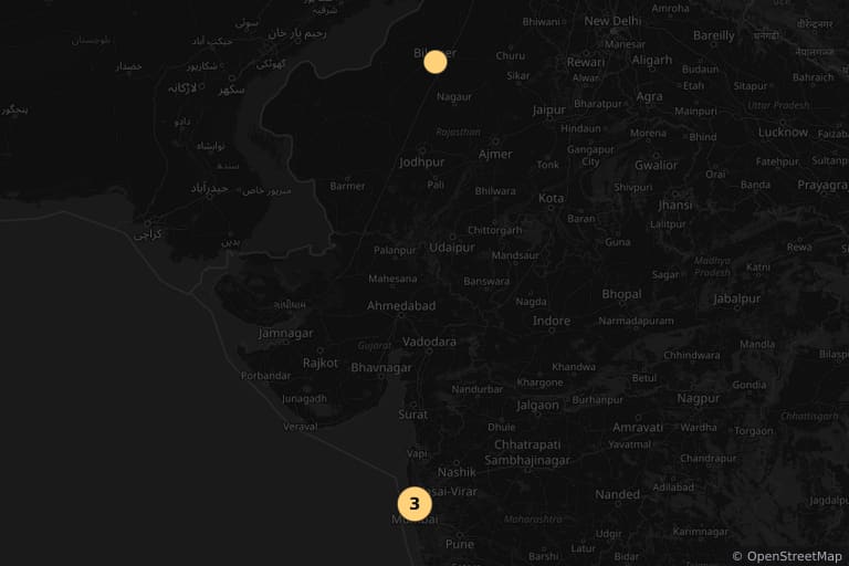 Mapa dos locais de filmagem de Devdas (2002)