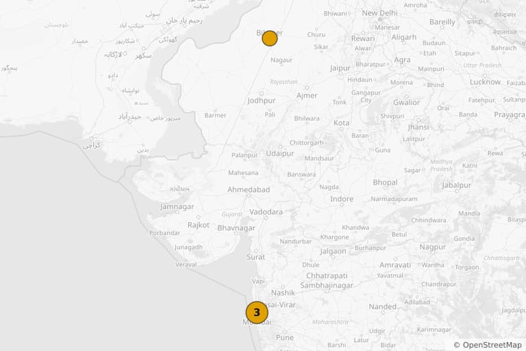 Mapa dos locais de filmagem de Devdas (2002)
