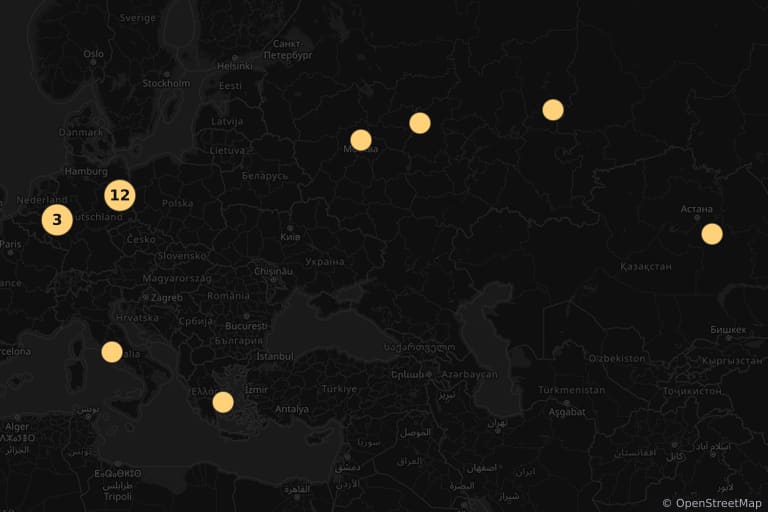 Map of the filming locations of The Dust of Time (2008)