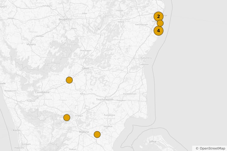 Map of the filming locations of Jana Nayagan (2026)