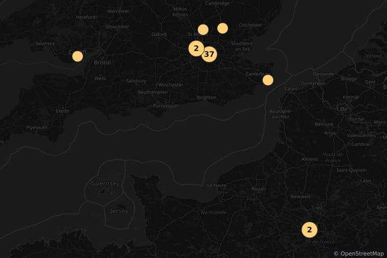 Kaart van de filmlocaties van 28 Weeks Later (2007)