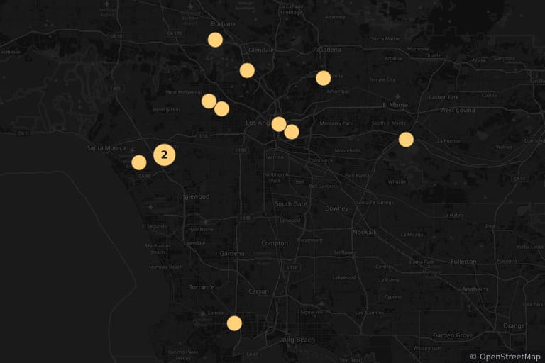 Map of the filming locations of A Nightmare on Elm Street 4: The Dream Master (1988)
