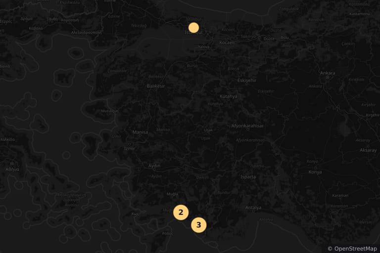 Mapa dos locais de filmagem de Aftersun (2022)
