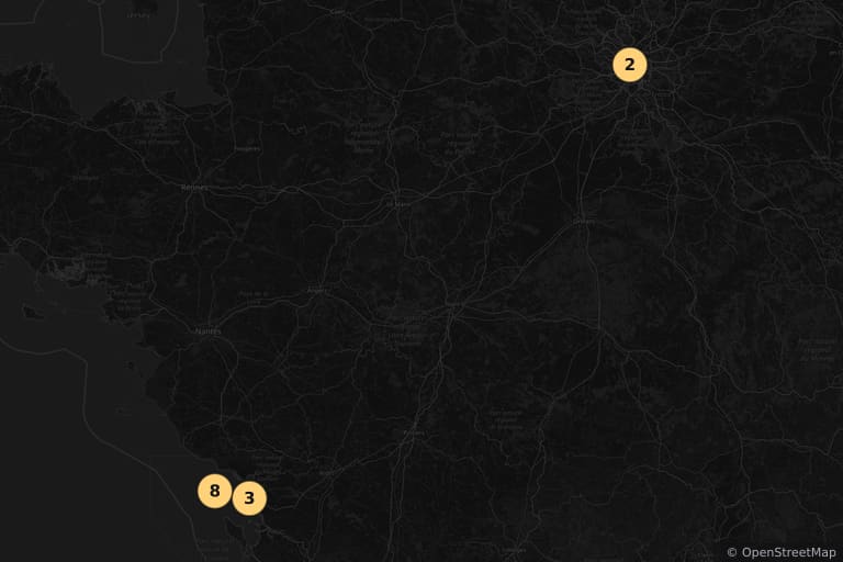 Mappa dei luoghi delle riprese di Molière in bicicletta (2013)