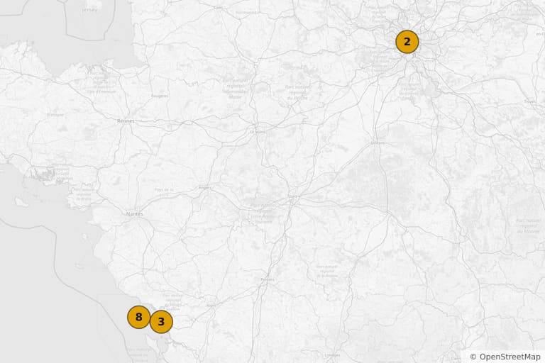 Mappa dei luoghi delle riprese di Molière in bicicletta (2013)