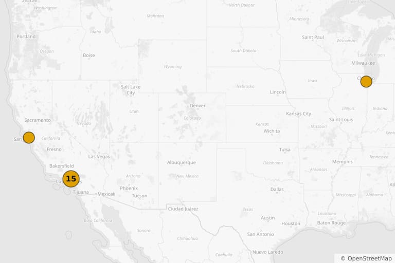 Carte des lieux de tournage de American Pie : Marions-les ! (2003)