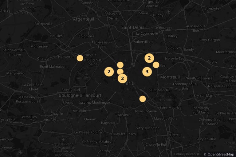 Carte des lieux de tournage de Andy (2019)