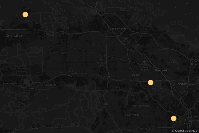 Carte des lieux de tournage de Annabelle 2 : La Création du Mal (2017)