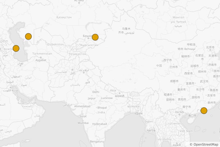 Map of the filming locations of Armour of God IV: Ultimatum