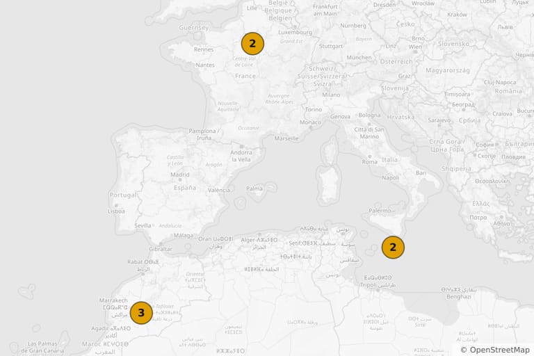 Mapa miejsc kręcenia filmu Asteriks i Obeliks: Misja Kleopatra (2002)