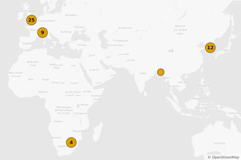 Carte des lieux de tournage de Avengers : L'Ère d'Ultron (2015)