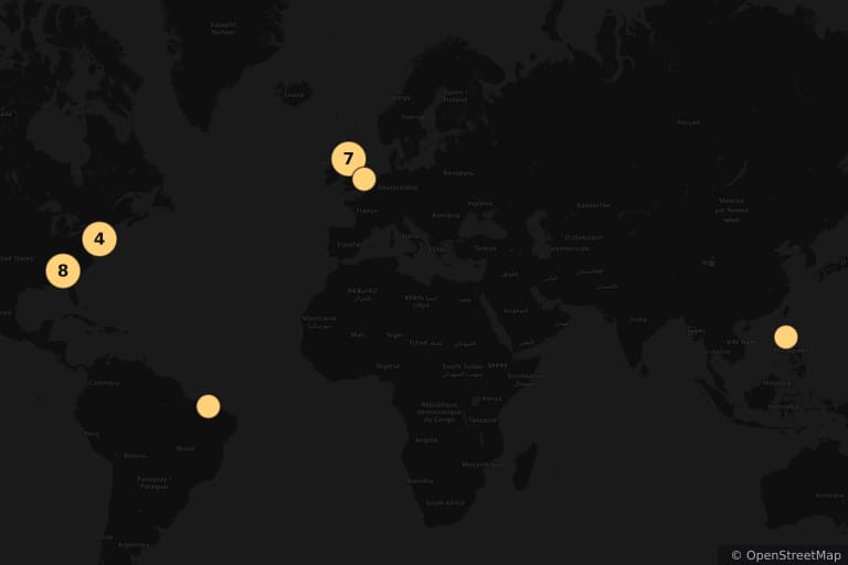 Map of the filming locations of Avengers: Infinity War (2018)
