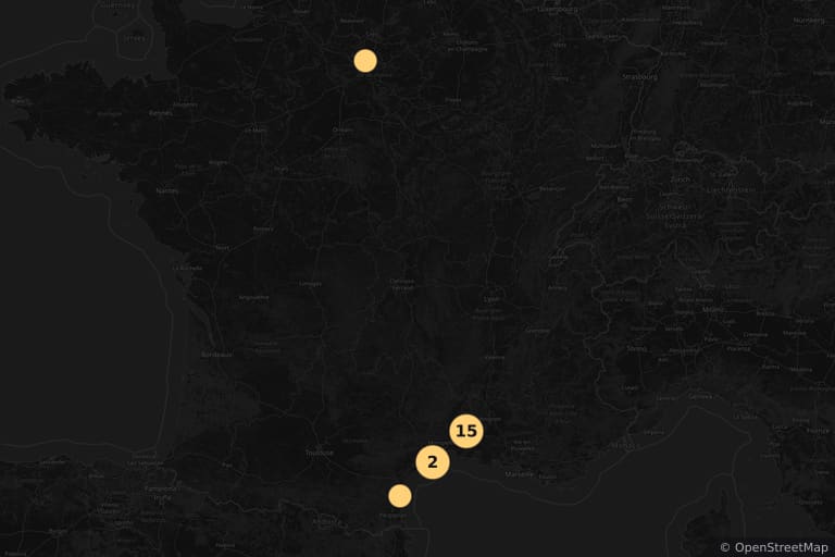 Map of the filming locations of Bellamy (2009)