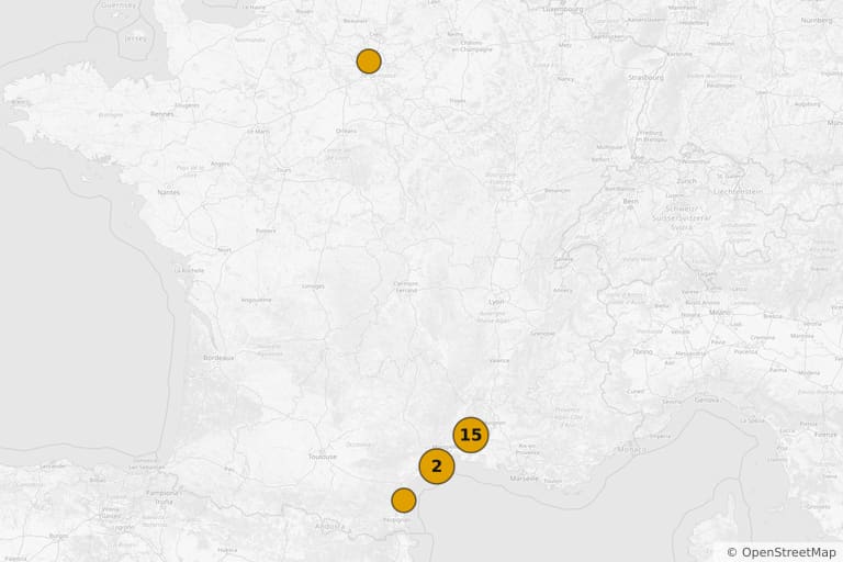 Map of the filming locations of Bellamy (2009)