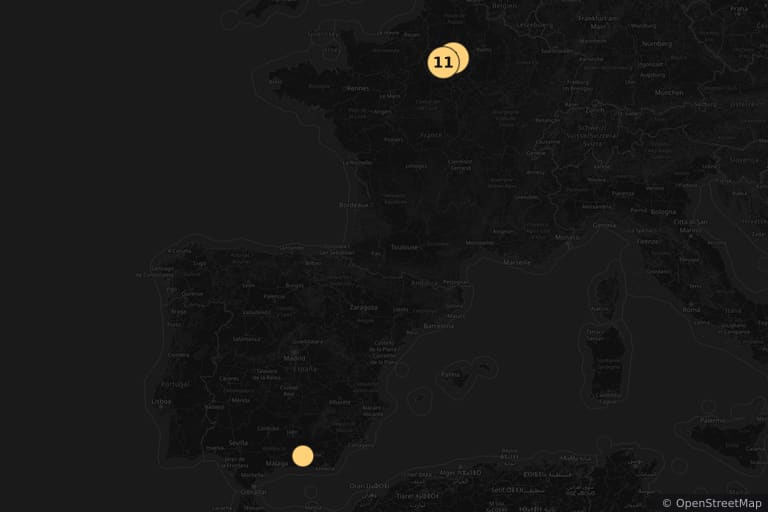 Mappa dei luoghi delle riprese di Bernie (1996)