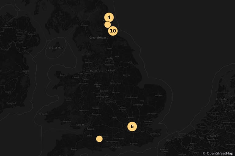Map of the filming locations of Billy Elliot (2000)