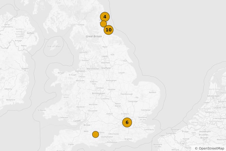 Map of the filming locations of Billy Elliot (2000)