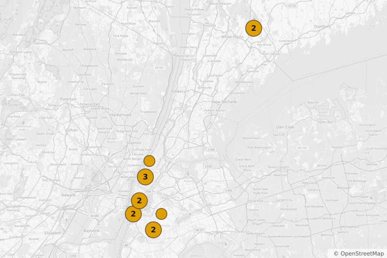 Mapa dos locais de filmagem de Cisne Negro (2010)