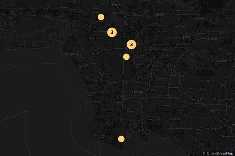 Map of the filming locations of Bodyguard (1948)