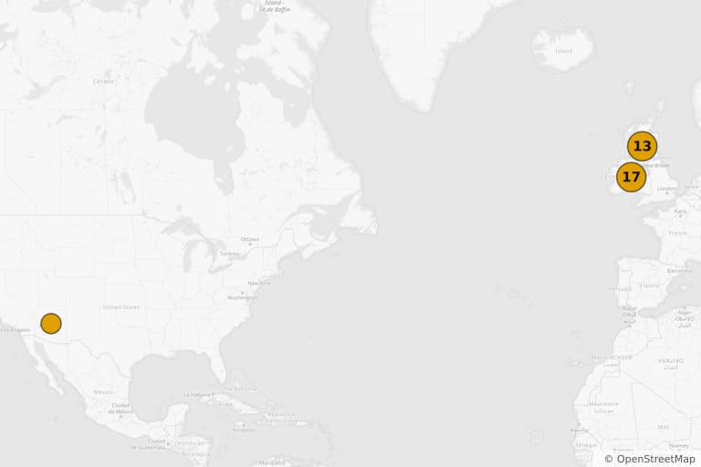 Carte des lieux de tournage de Braveheart (1995)