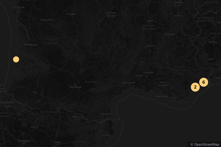 Map of the filming locations of Brice de Nice (2005)