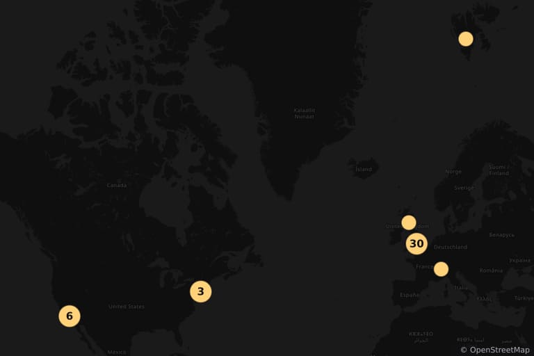 Kaart van de filmlocaties van Captain America: The First Avenger (2011)