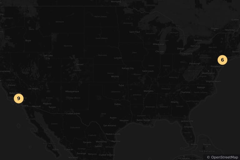 Kaart van de filmlocaties van Cloverfield (2008)