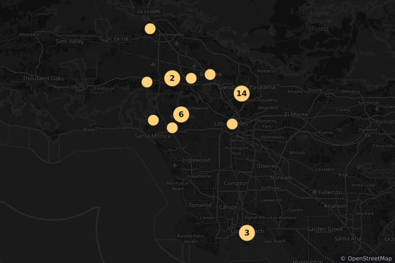 Map of the filming locations of Clueless (1995)