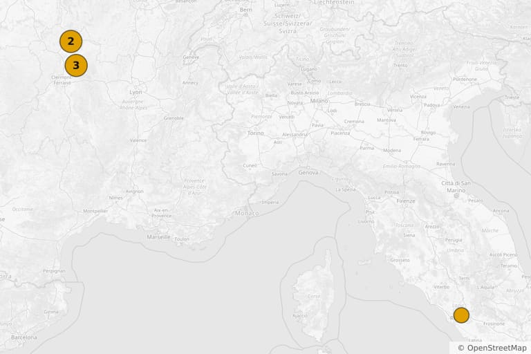 Mapa miejsc kręcenia filmu Coco Chanel (2008)
