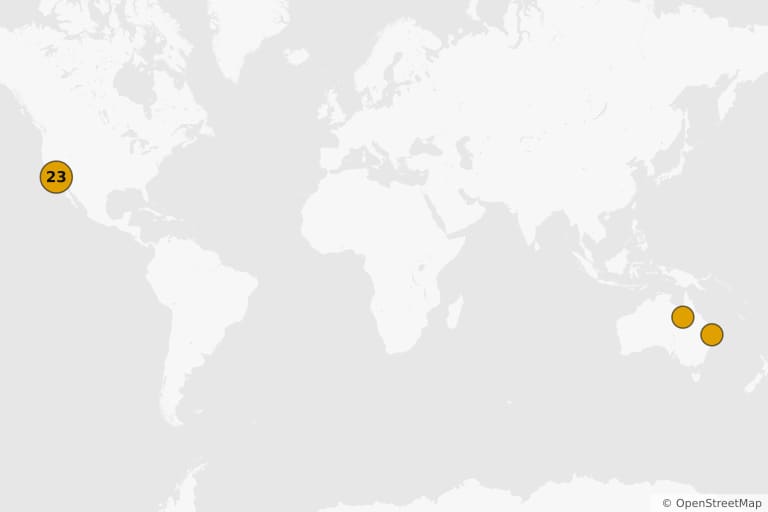 Map of the filming locations of Crocodile Dundee in Los Angeles (2001)