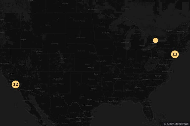 Mapa dos locais de filmagem de Segundas Intenções (1999)