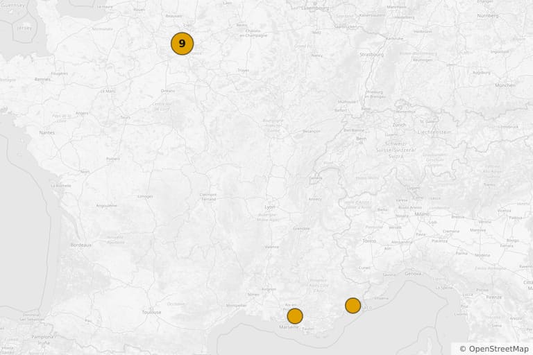 Mapa dos locais de filmagem de Du mouron pour les petits oiseaux (1963)