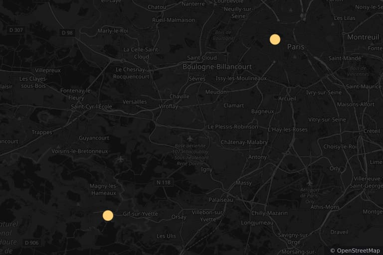 Kaart van de filmlocaties van Eiffel (2021)