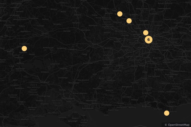Map of the filming locations of Fantastic Beasts: The Crimes of Grindelwald (2018)