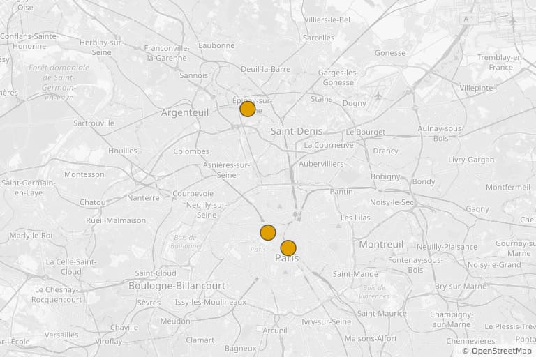 Carte des lieux de tournage de Fantôme avec chauffeur (1996)