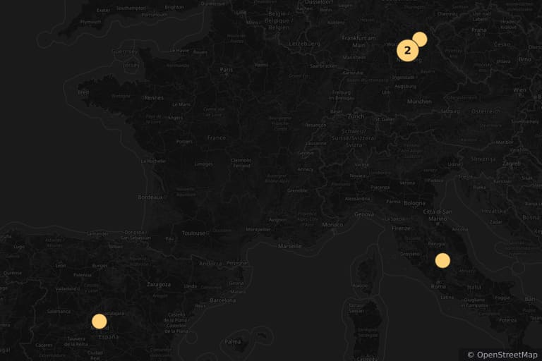 Carte des lieux de tournage de Farinelli (1994)