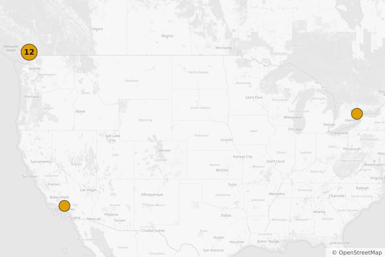 Map of the filming locations of Freddy vs. Jason (2003)