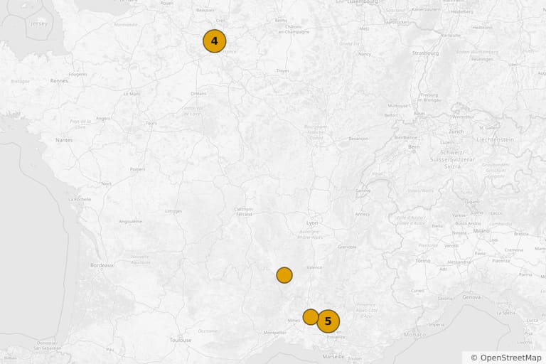 Mapa miejsc kręcenia filmu Gazon maudit (1995)