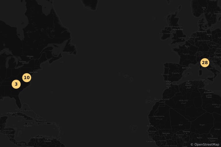 Mapa de los lugares de rodaje de Hannibal (2001)