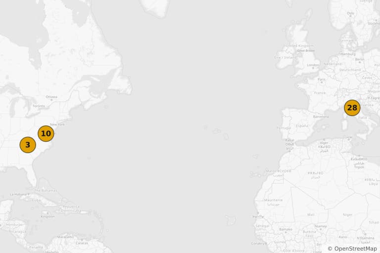Mapa de los lugares de rodaje de Hannibal (2001)