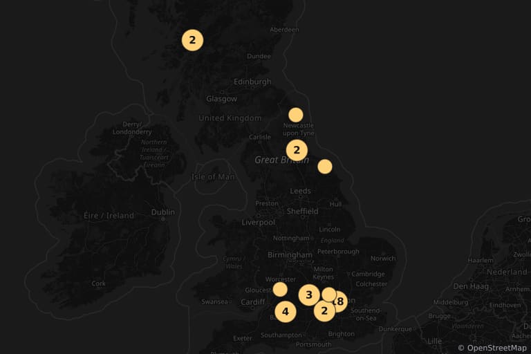 Mappa dei luoghi delle riprese di Harry Potter e la pietra filosofale (2001)