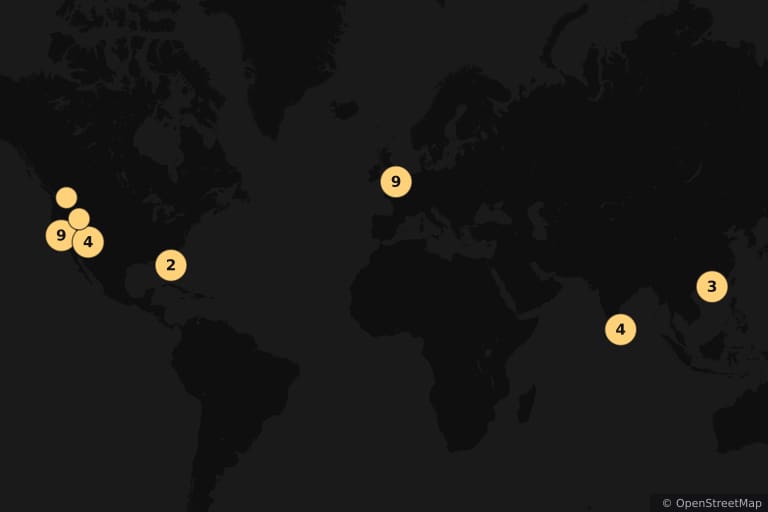 Kaart van de filmlocaties van Indiana Jones and the Temple of Doom (1984)