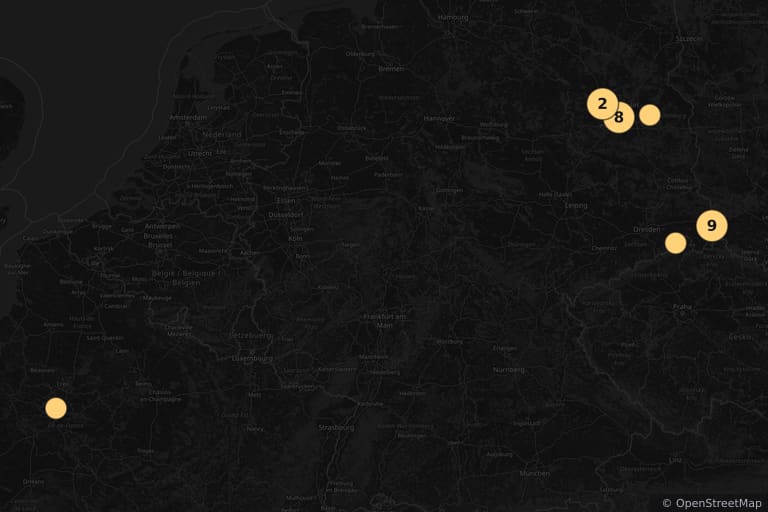 Mapa miejsc kręcenia filmu Bękarty wojny (2009)