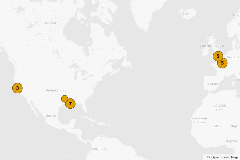 Mappa dei luoghi delle riprese di Intervista col vampiro (1994)