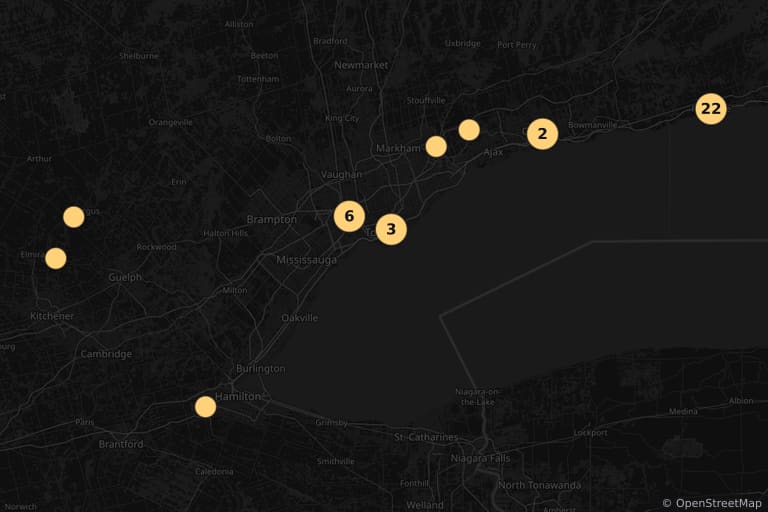 Map of the filming locations of It (2017)