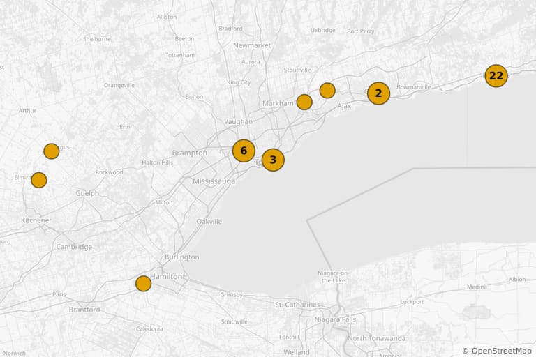Map of the filming locations of It (2017)