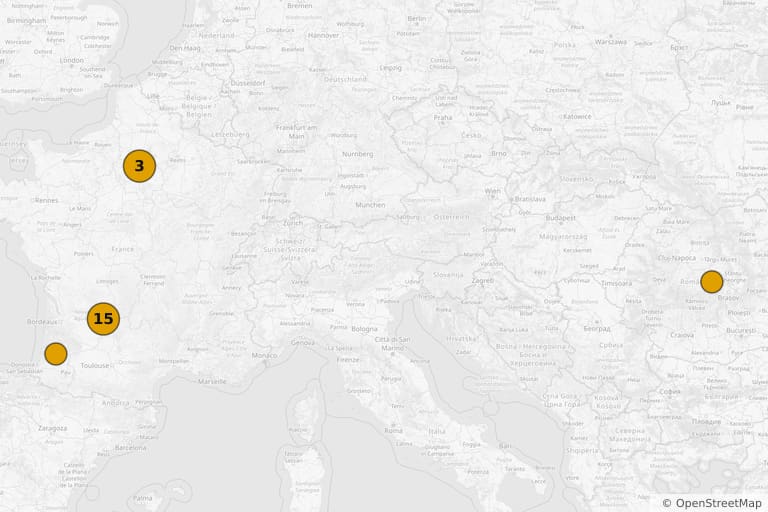 Carte des lieux de tournage de Jacquou le Croquant (2007)