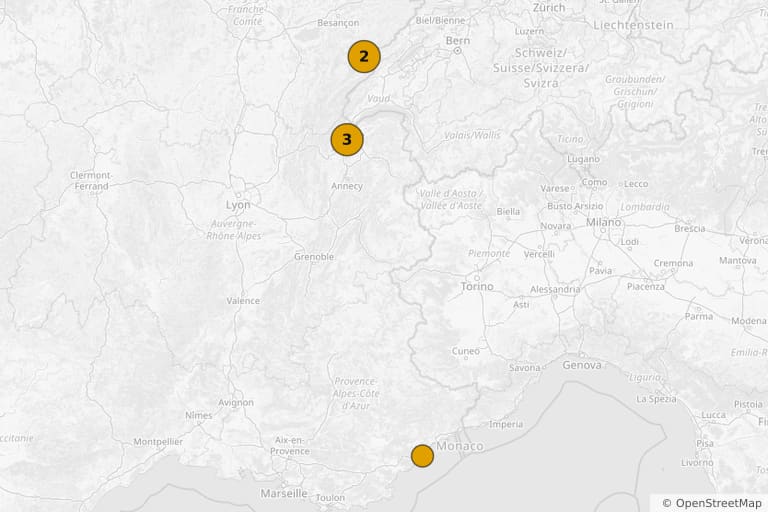 Carte des lieux de tournage de L'Adversaire (2002)