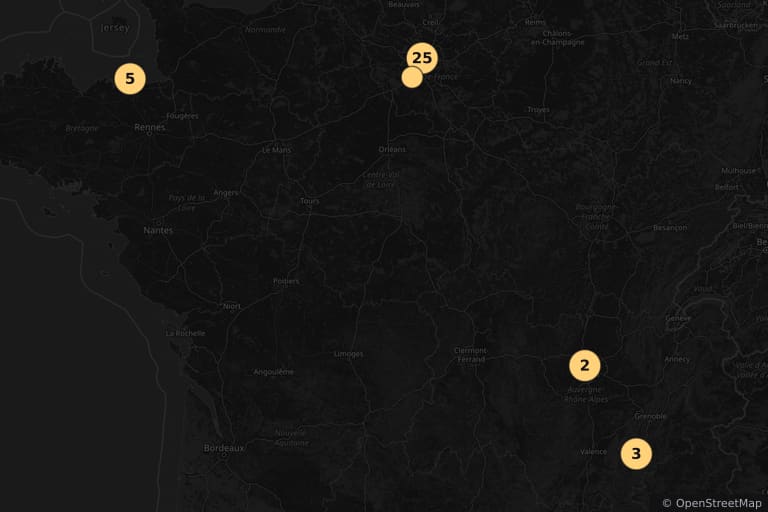 Map of the filming locations of Things to Come (2016)